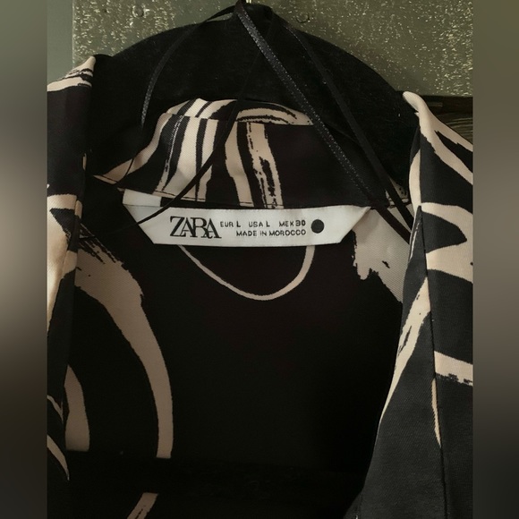 Zara Black & White Silky Dress - Picture 12 of 15